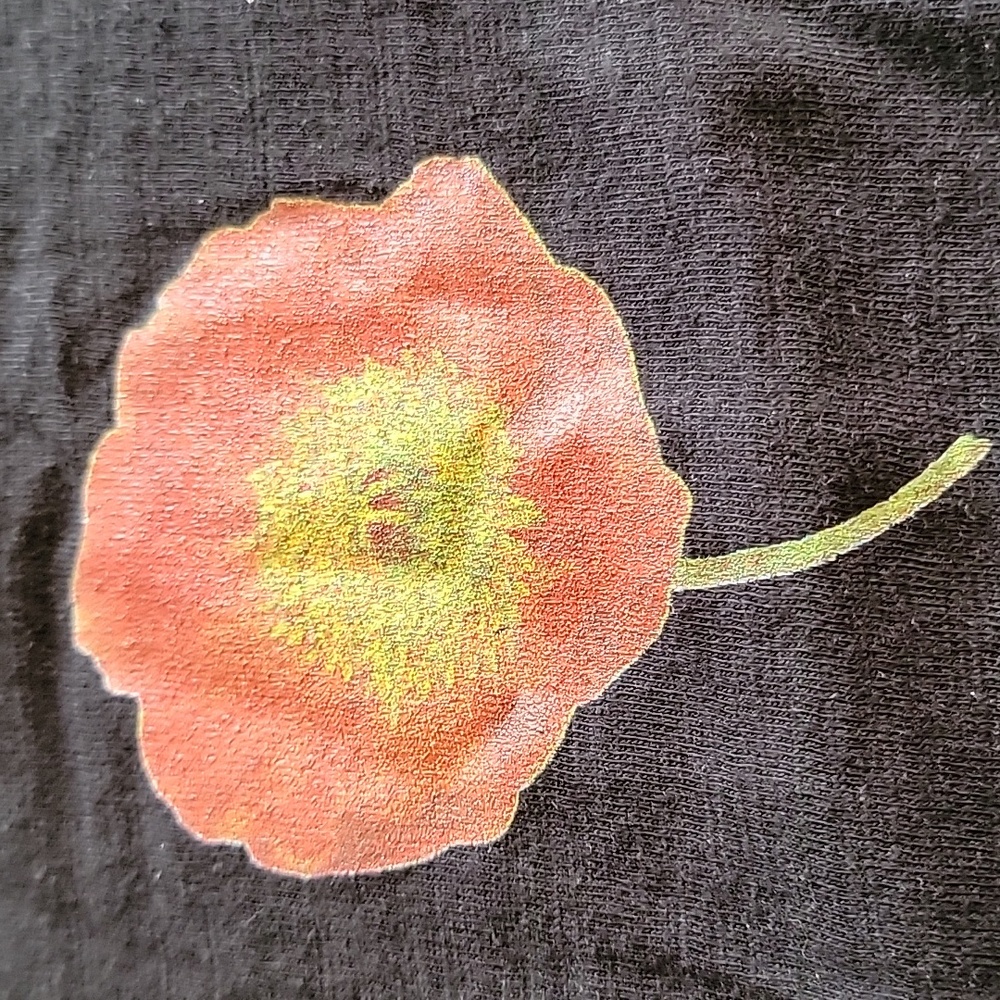 TORRID Short Sleeve Floral Design Tee Shirt Black Orange Blue size 2X 18-20 NWT - Picture 10 of 11
